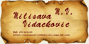 Milisava Vidačković vizit kartica